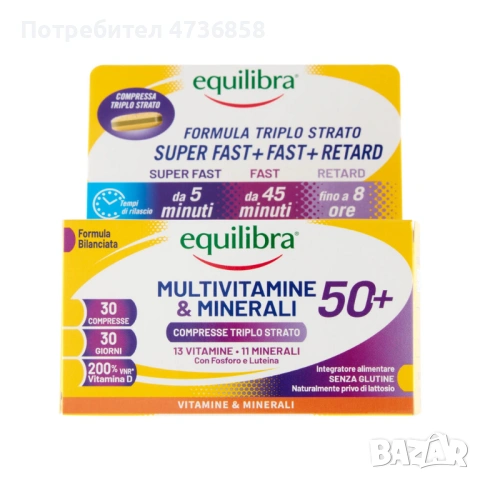 Мултивитамини и минерали 50+, 30 таблетки