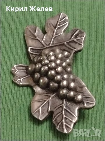 Метална брошка Грозд върху листо пластика много красив дизайн 26236, снимка 4 - Други - 40426226