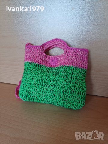 Плетена цветна чантичка, снимка 5 - Раници - 41630926