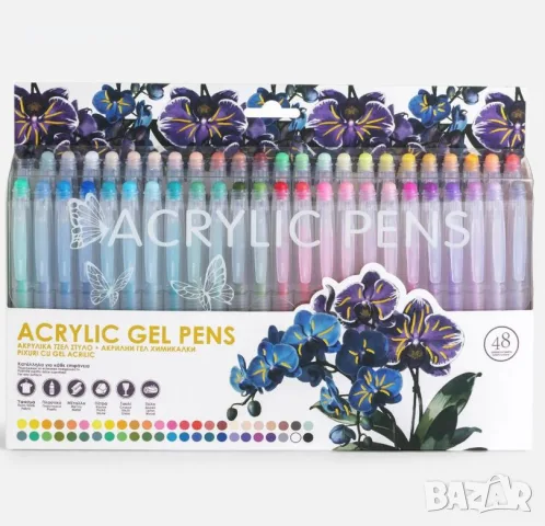 Комплект акрилни гел химикалки – 48 бр., снимка 3 - Рисуване и оцветяване - 55959766