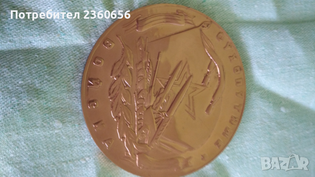 Меден плакет СССР, снимка 4 - Антикварни и старинни предмети - 36281890