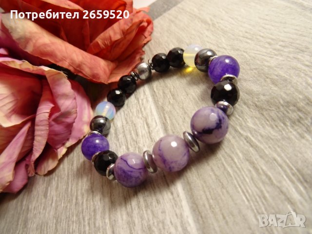 Дамска гривна от естествени камъни, снимка 2 - Гривни - 39614219