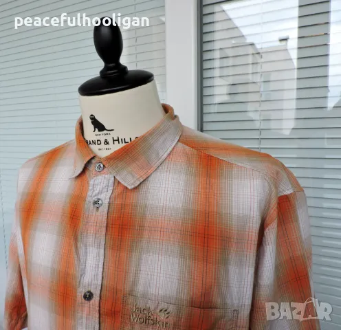 Jack Wolfskin  Outdoor - мъжка карирана риза за спорт туризъм и планина размер XL , снимка 4 - Ризи - 49782155