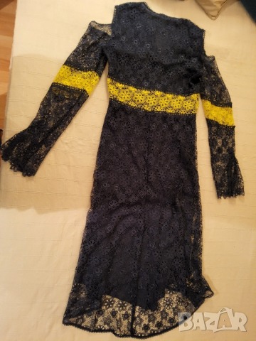 Тъмносиня дантелена рокля на PINCO р-р 38, снимка 3 - Рокли - 44655167