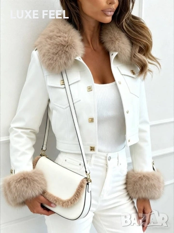 Дамски Кожени Якета с Естествен Пух ⚜️, снимка 3 - Якета - 53058225