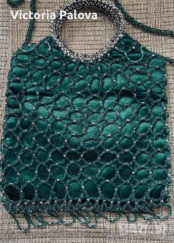 Луксозна изумрудена чанта - хитът на годината, снимка 3 - Чанти - 52668907