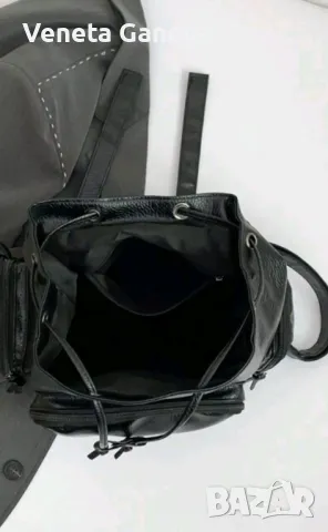 Черна раница от екокожа , снимка 4 - Раници - 48027988