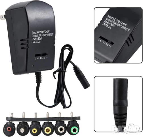 Универсален захранващ адаптер 30W 3-12V DC, снимка 2 - Друга електроника - 51236254