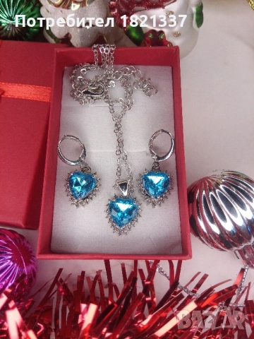 Комплект колие и обици , снимка 3 - Бижутерийни комплекти - 52741709