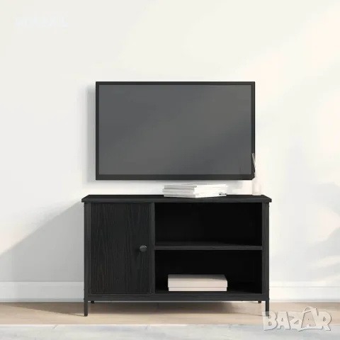 vidaXL ТВ шкаф 80 x 40 x 50 cm Черен дъб Инженерна дървесина, снимка 4 - Секции и витрини - 56148356