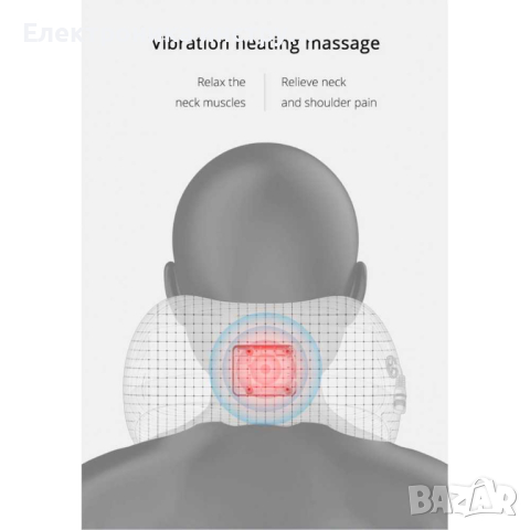 U-образна електрическа масажна възглавница, цервикална опора, магнитотерапия, снимка 10 - Други инструменти - 44699086
