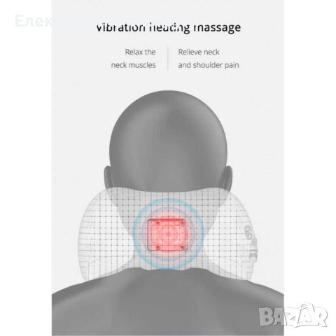 U-образна електрическа масажна възглавница, цервикална опора, магнитотерапия, снимка 11 - Други инструменти - 44265446