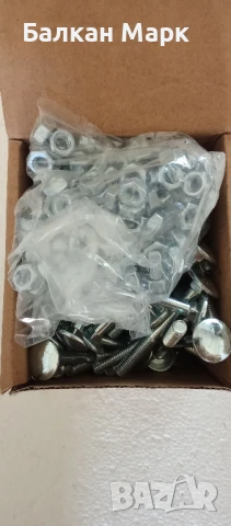 Коларски болтове с гайки М6х55, DIN 603, поцинковани – опаковка 100 бр.