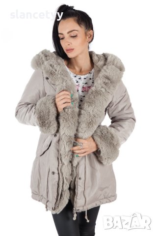 Двулицево яке/парка в бежов цвят, снимка 17 - Якета - 44445539