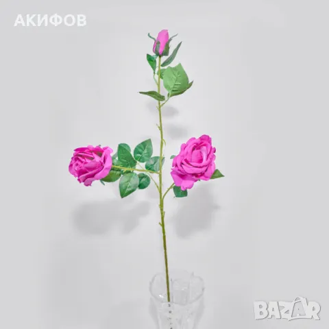 Изкуствени стръкове с рози – 6 цвята, снимка 3 - Градински цветя и растения - 50309611