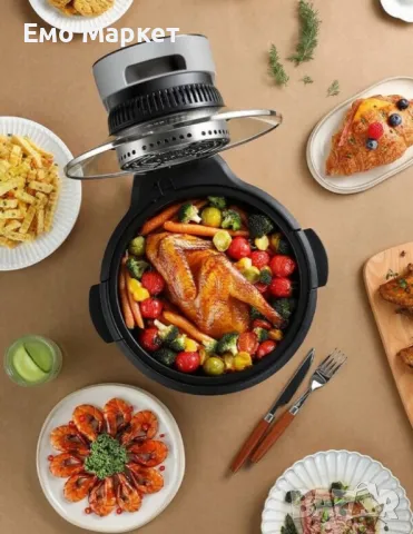 Мощен еър фрайър 5.5L Sokany SK-ZG-8046 - Гаранция: 12 месеца , снимка 4 - Фритюрници - 49342644