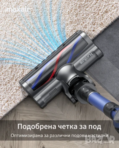 Безкабелна вертикална прахосмукачка Honiture S12 * Безплатна доставка * Гаранция 2 години, снимка 7 - Прахосмукачки - 51072758