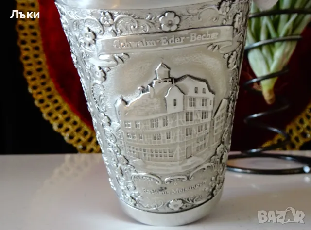 Чаша от калай Schwalm,Хесен. , снимка 2 - Антикварни и старинни предмети - 48544099