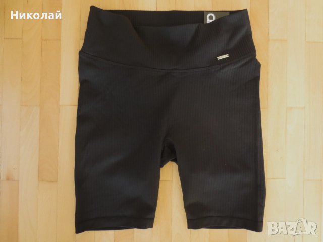 Aimin Black Ribbed Seamless Biker Shorts, снимка 1 - Клинове - 44500489