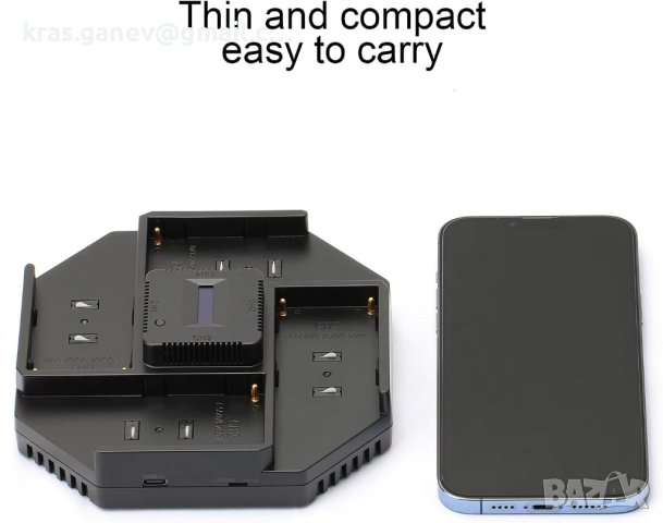 NP-F зарядно устройство за батерии 4-канално PD 9V-20V 100W, снимка 5 - Батерии, зарядни - 41292445