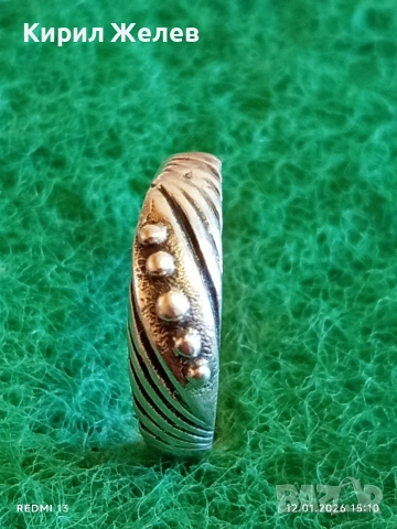 Артистичен сребърен пръстен с гранулация ювелирна изработка 52664