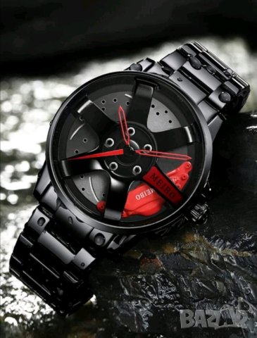 Мъжки луксозен спортен часовник с дизайн на джанта, снимка 1 - Мъжки - 42020114