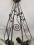 Полилей от ковано желязо със стъклени елементи , снимка 4