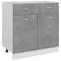 Долен шкаф с чекмеджета, бетонно сив, 80x46x81,5 см, ПДЧ  , снимка 1