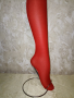 Червени чорапи с дантела М, снимка 5