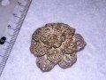 ФИЛИГРАННА СТАРИННА СРЕБЪРНА ФЛОРАЛНА БРОШКА МАЙСТОРСКА РЪЧНА КУЮМДЖИЙСКА ИЗРАБОТКА 34408, снимка 11