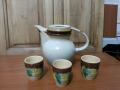 Ретро керамична кана и чаши , снимка 1 - Антикварни и старинни предмети - 36223251