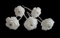 Фуркети бяла роза с лек сребрист брокат и кристал, снимка 1 - Аксесоари за коса - 40660925