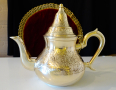 Антикварен бронзов чайник,релеф,орнаменти, снимка 2