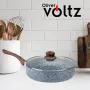 Тиган с капак Voltz Siena, Дълбок, Мраморно каменно керамично покритие, снимка 3