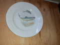 Голяма чиния - български порцелан - 1 бр. с риби, снимка 1
