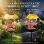 Градинска соларна лампа-хранилка за птици с фламинго и автоматично LED осветление, снимка 4