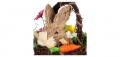 Великденска декоративна кошница, Заек с морков и цветя , снимка 3