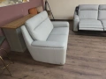 Италиански сив кожен комплект дивани тройка и двойка с ел. релакс, снимка 8