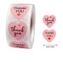 Лепенки стикери сърце Thank you розови - 100 бр, снимка 1 - Други - 41986327