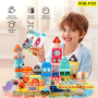 Дървен конструктор City Builder - комплект от 100 части - КОД 4122, снимка 5