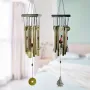 Алуминиеви Вятърни Камбанки в Бронзов Тон с Дървени Акценти - 8 Тръби,Стил на вентилатора, снимка 4