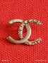 Красива сребърна висулка с логото на Chanel инкрустирани кристали стил и елегантност 27712, снимка 6