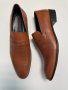  Мъжки кожени официални обувки - Светлокафяви - 44