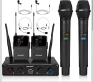 MELONARE MWM-41-2H2B 4-канална безжична микрофонна система UHF с 4x10 честоти 60 метра обхват, снимка 1