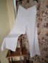 Бял ЛЕНЕН панталон,широки крачоли,висока талия- 44/46 , снимка 2