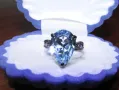 925 сребърен пръстен с swiss топаз размер 14x10мм подходящ за подарък, снимка 1