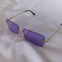 Дамски правоъгълни слънчеви очила в лилав цвят, снимка 6 - Слънчеви и диоптрични очила - 41648079