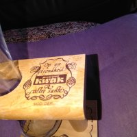 Мod dep маркова нова италианска чаша колба подаръчна с дървена стойка Н-240мм и фи 85 и 60мм, снимка 3 - Чаши - 42597581