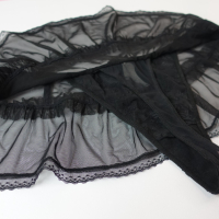 C&A Lingerie M/L еротична черна тюлена мини поличка с вградена прашка, снимка 6 - Бельо - 44752084