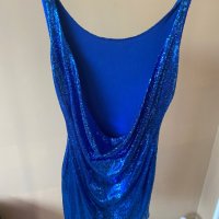 Синя пайетена рокля , снимка 1 - Рокли - 41474599